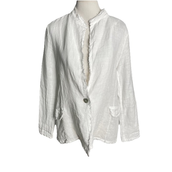 Meo Meli Jackets & Blazers - Meo Meli White‎ Linen Jacket Lagenlook Scandi Designer Lux Coastal  Italy Medium